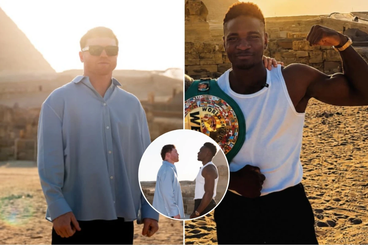 Canelo Álvarez y Christian Mbilli tienen su primer cara a cara en las Pirámides de Giza
