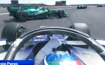 ¡Checo Pérez acaba último en el sprint tras un accidente con Fernando Alonso!