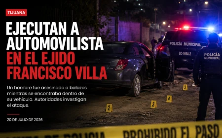 Ejecutan a un automovilista en el Ejido Francisco Villa de Tijuana; autoridades investigan ataque armado