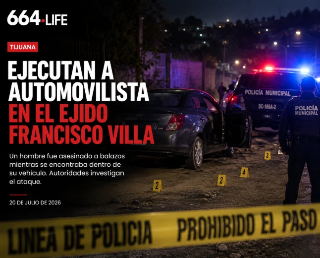 Ejecutan a un automovilista en el Ejido Francisco Villa de Tijuana; autoridades investigan ataque armado